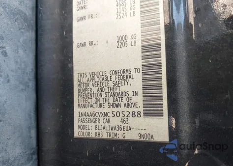 2021 Nissan Maxima Sv Xtronic Cvt from USA, damaged, VIN 1N4AA6CVXMC505288